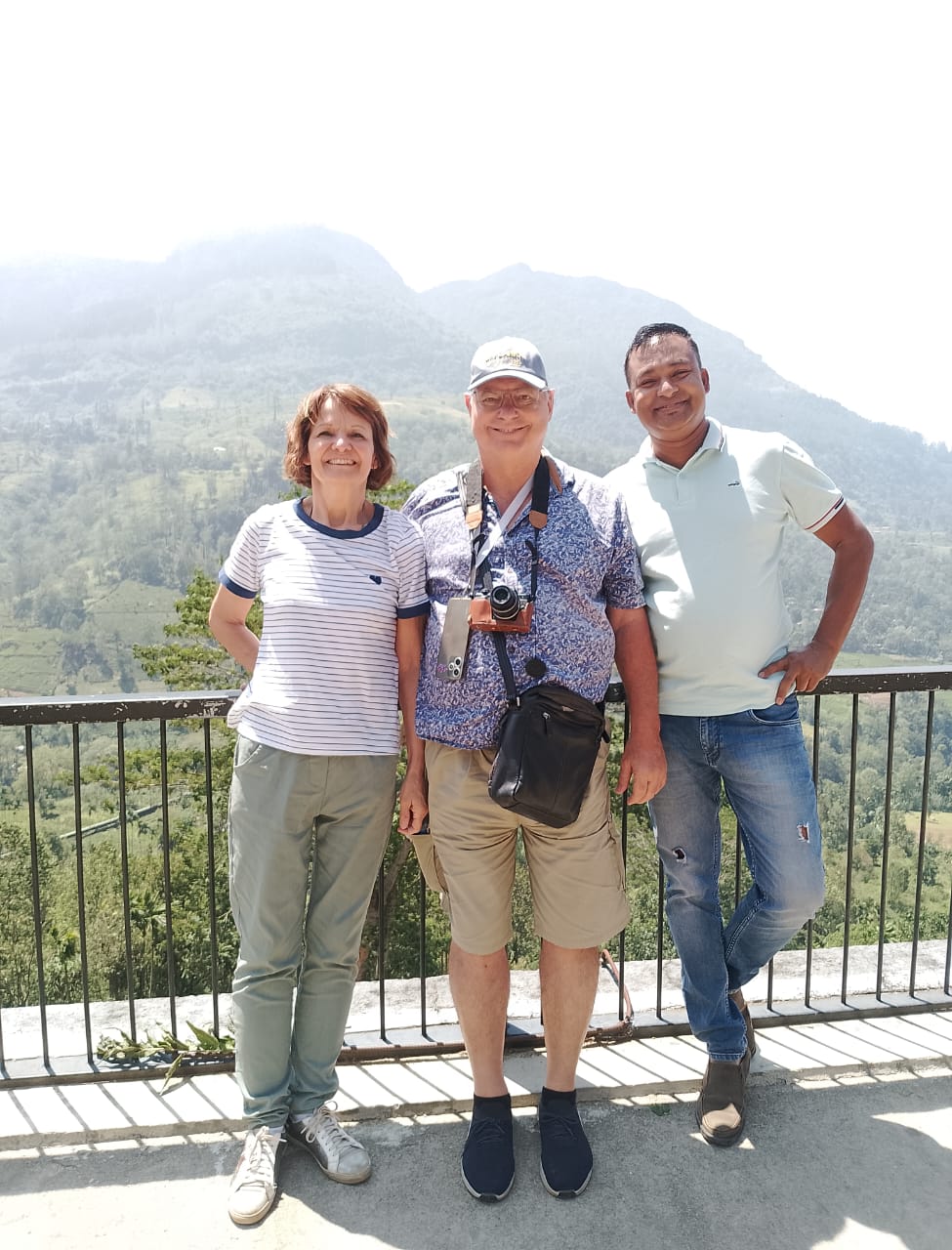 Guests at a hill country viewpoint with our chauffeur guide