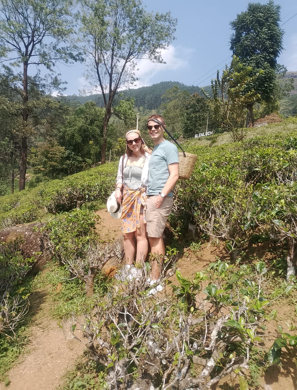 Couple at Glenloch tea estate in the hill country